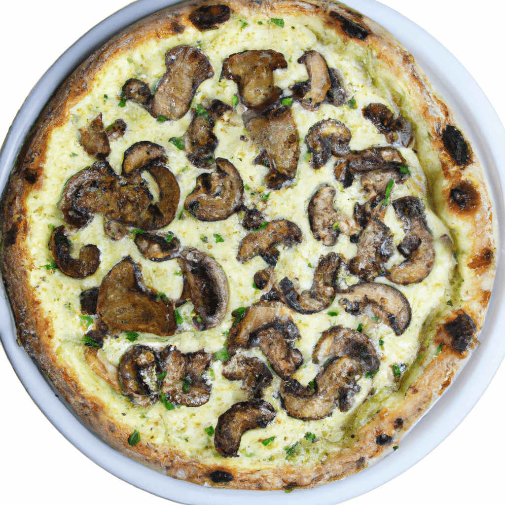 Pizza de Polenta com Cogumelos e Queijo Gorgonzola