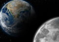 Ilustração Lua e Terra - Créditos: depositphotos.com / zzoplanet