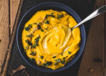Creme de mandioquinha com gorgonzola