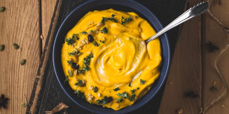 Creme de mandioquinha com gorgonzola