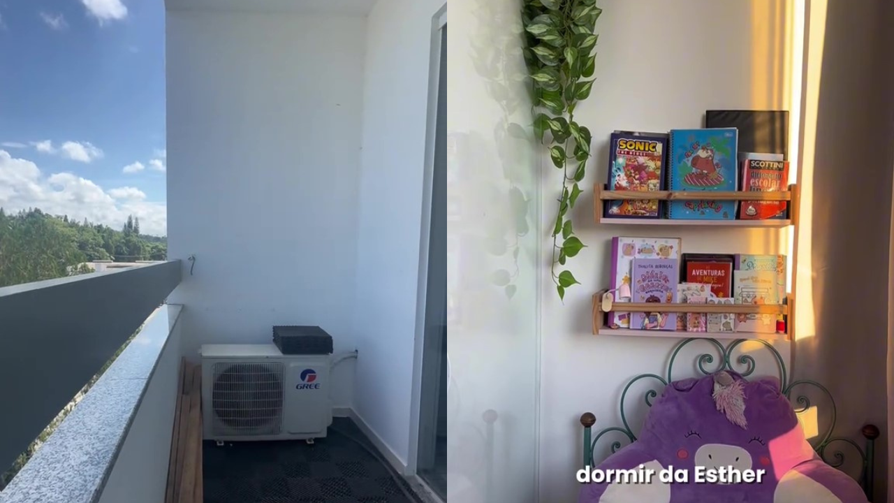 Gabriela Lins quarto na varanda