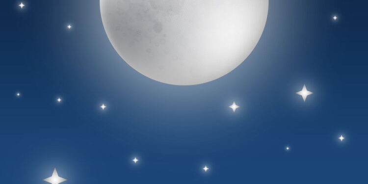 Ilustração de lua cheia - Créditos: depositphotos.com / ClassyCatStudio