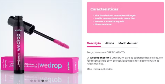 Sérum da WePink em polêmica! Imagem: Divulgação