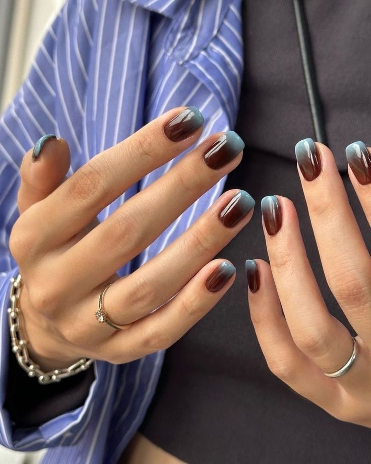 unhas marrom