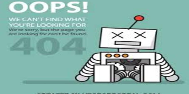 Famoso ERRO 404 - Créditos : vectorportal.com