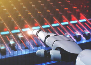 Ilustração de robo fazendo mixagem de DJ - Créditos: depositphotos.com / BiancoBlue