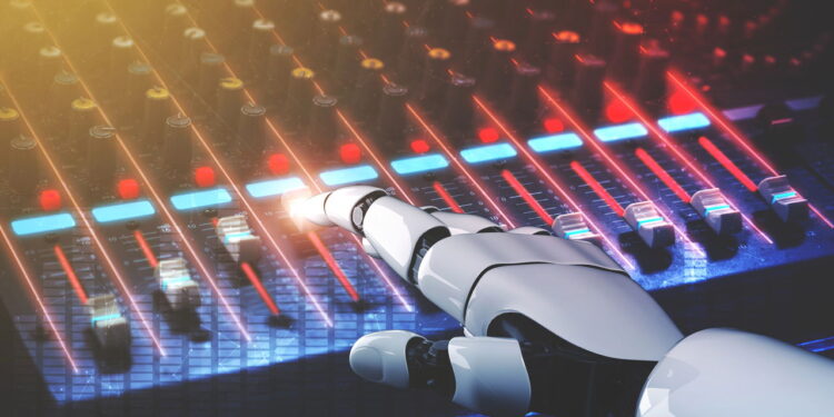 Ilustração de robo fazendo mixagem de DJ - Créditos: depositphotos.com / BiancoBlue