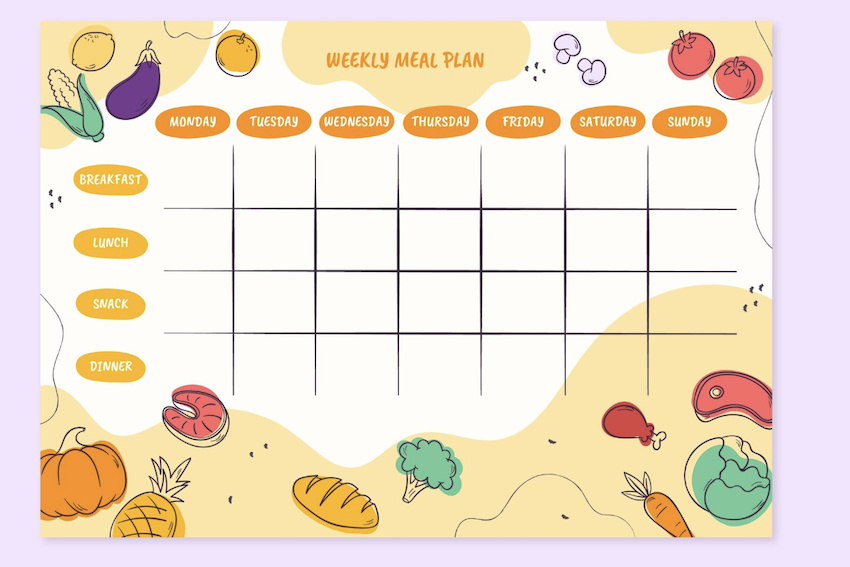 Organize-se: monte seu cardápio semanal! Foto: FreePik