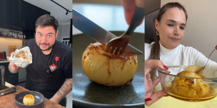 Cebola inteira assada na airfryer
