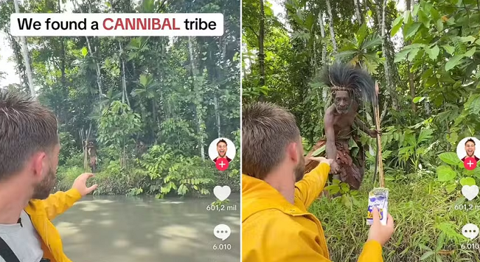 Influencer aborda tribo isolada e recebe críticas. Foto: reprodução redes sociais