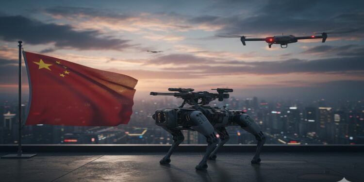 Enxames de drones coordenados por inteligência artificial agilizando decisões no campo de batalha. - Créditos : IA