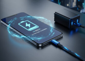 Sistema inteligente que protege a bateria enquanto carrega rapidamente.