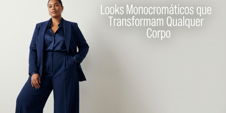 Combinação monocromática que alonga e valoriza a silhueta de forma natural