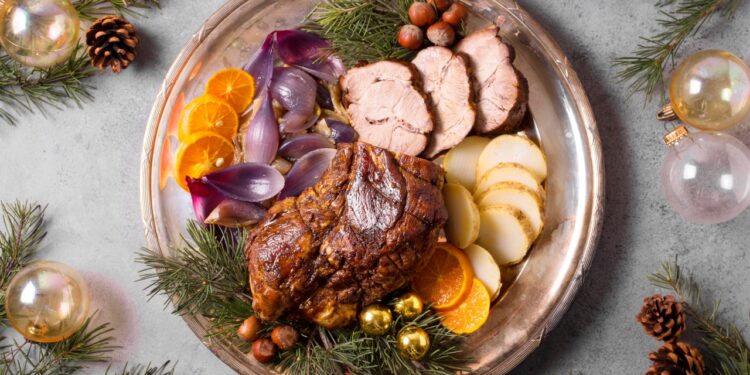 pernil para a ceia de Ano Novo