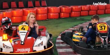 Renata Rode "correu" com Paulo Seidemann na pista SpeedLand em São Paulo: "impressionada com a postura que ele tem mesmo tendo apenas 11 anos", disse a colunista. Foto: Reprodução.