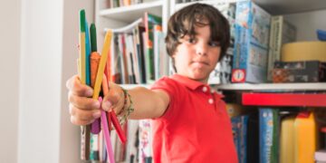 Material escolar organizado