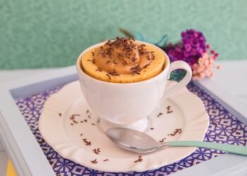 Bolo de doce de leite. Crédito: Finna