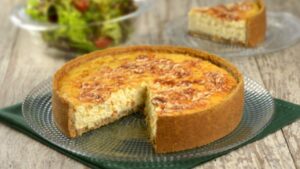 Quiche de milho com queijo muito fácil para o lanche da tarde
