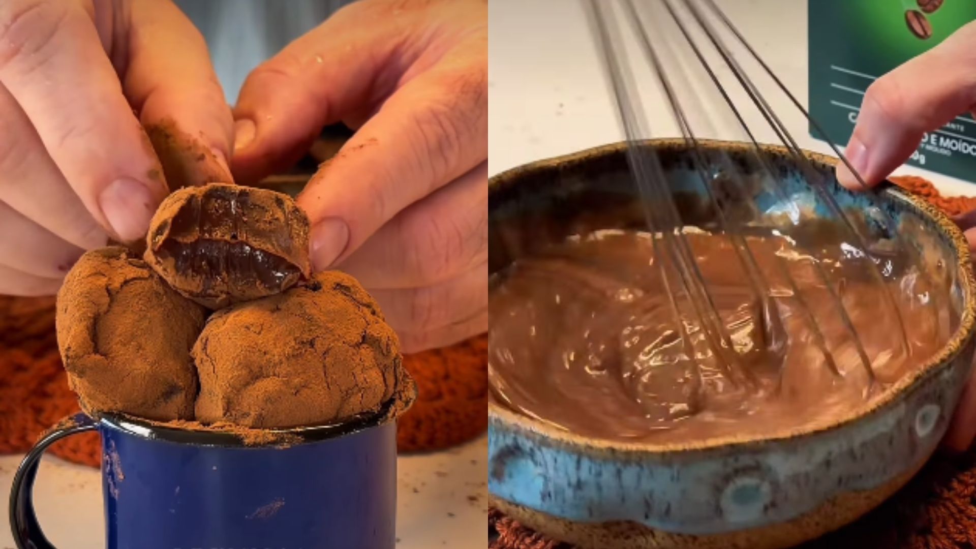 Trufa de chocolate com café