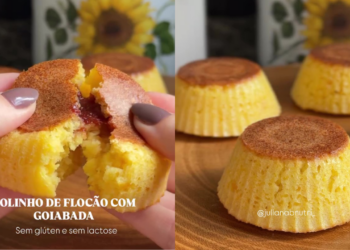 Bolinho de flocão com goiabada