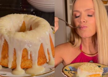 bolo de limão com cobertura cremosa