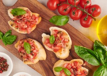 bruschetta italiana com queijo