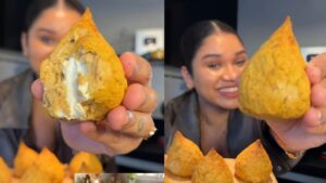 Coxinha de frango saudável de 3 ingredientes