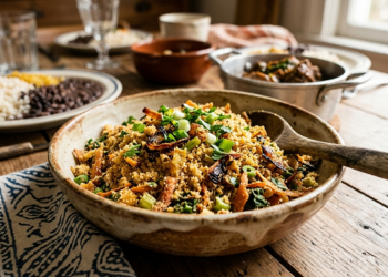 Farofa crocante de talos e cascas. Foto: Instituto Gourmet