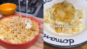 Rigatoni com bacalhau ao molho bechamel