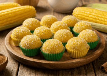 Brigadeiro de milho verde. Crédito: Divulgação