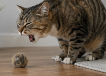 Gatos regurgitam bolas de pelo com frequência - mas o que isso significa? Foto: ChatGPT