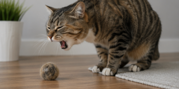 Gatos regurgitam bolas de pelo com frequência - mas o que isso significa? Foto: ChatGPT