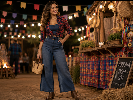 Looks de festa junina fora do óbvio. Foto: ChatGPT