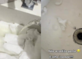 papel e água sanitária