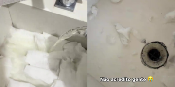 papel e água sanitária