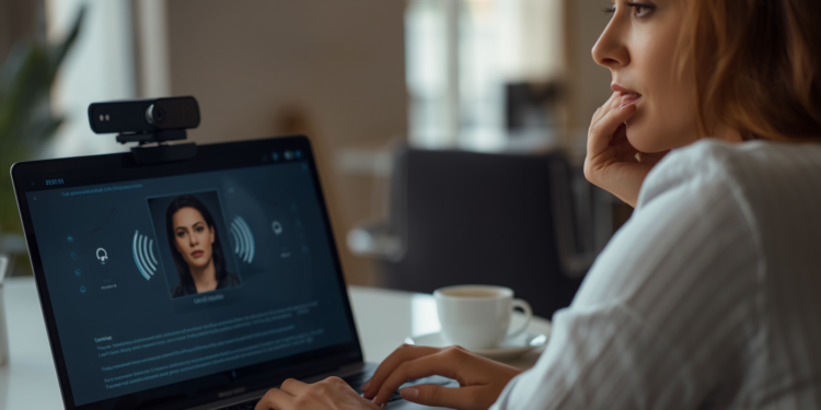Entrevista de emprego com inteligência artificial realizada por videoconferência