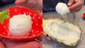 Aprenda a fazer um sorvete de abacaxi direto na fruta, fácil e com 3 ingredientes
